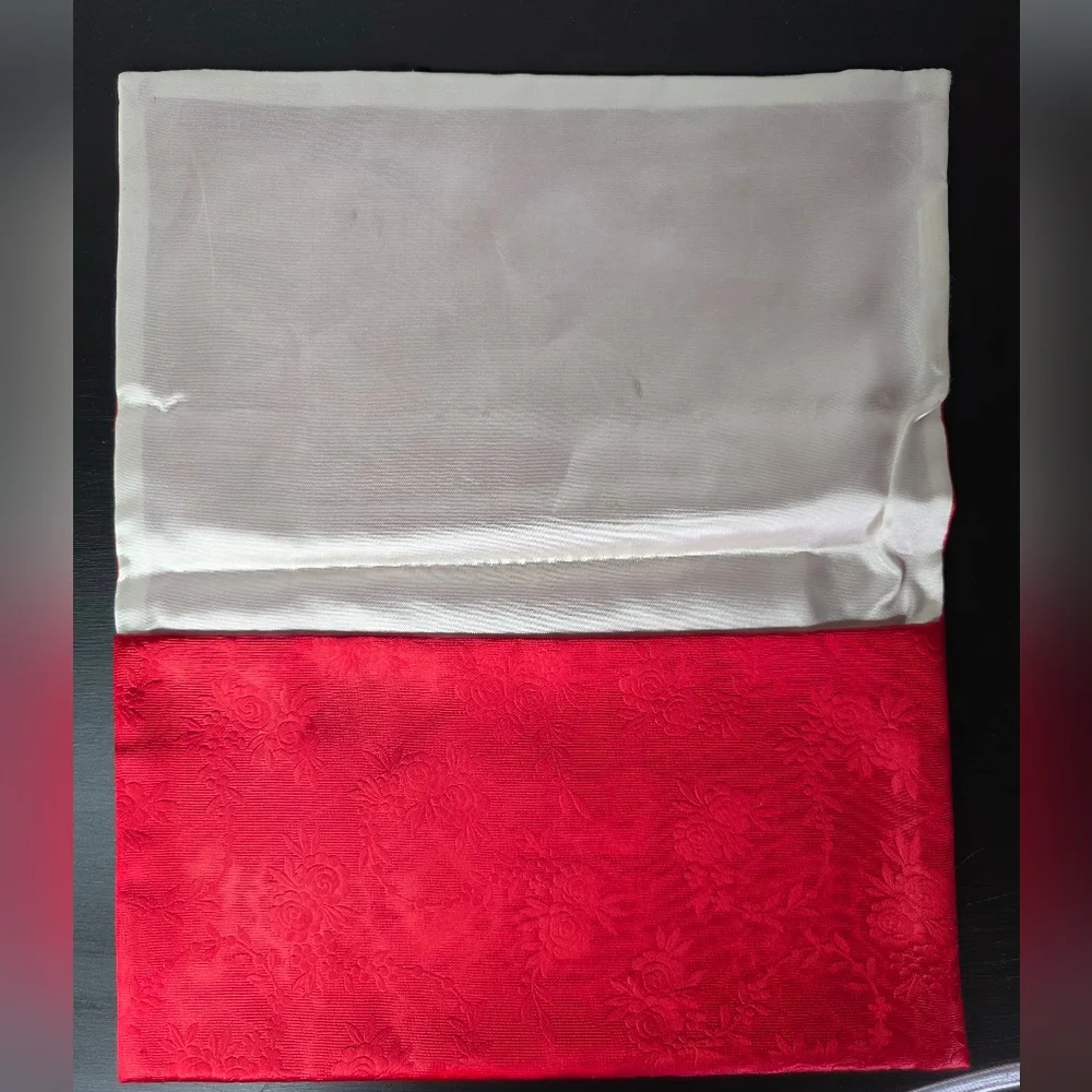 Vintage Christian Dior Silky Red Floral Pouch‎